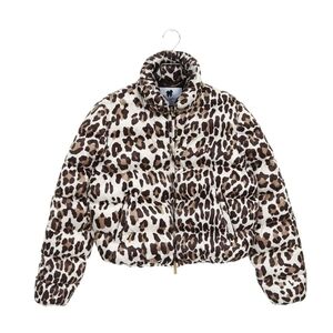 Blumarine Hooded Down Puffer Jacket Leopard Print IT 42 US 6 NWT Y2K Coquette
